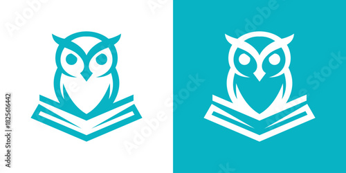 owl book logo. book and owl logo isolated on white background