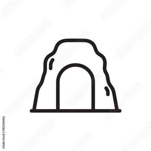 Cave Entrance line art shadowy mysterious stone formation