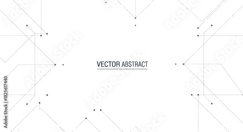 Abstract Network of Lines and Dots Forming a Geometric Pattern.