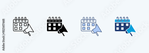 Social Scheduling multiple style icon collection