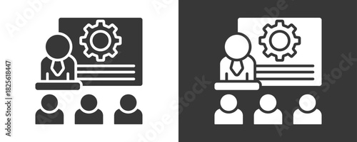 Training Icon Set Vector Collection Isolated In Black And White