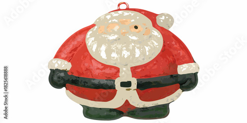 Vintage santa claus christmas ornament isolated on white background