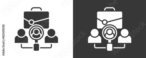Job Seeker Icon Set Vector Collection Isolated In Black And White