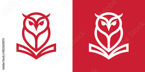 owl logos holding open books .