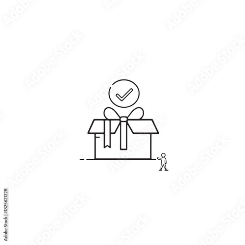 Contactless Delivery Line Art Simple Secure Practical