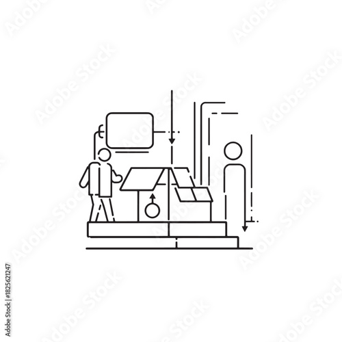 Contactless Delivery Line Art Safe Convenient Efficient