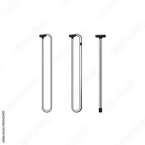 Crutches line art depicting care healing and personal journey