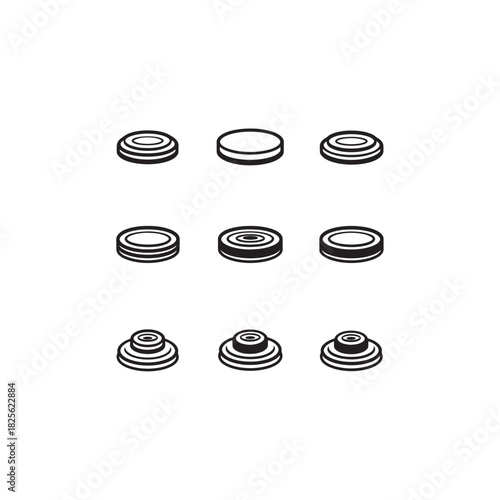 Curling tone line art inspired by harmonic motion