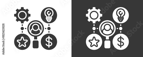 Talent Search Icon Set Vector Collection Isolated In Black And White