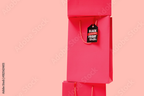 Shopping bags with tag on p...