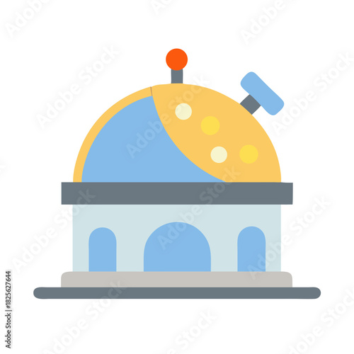 Modern Observatory Icon Illustration for Science and Education