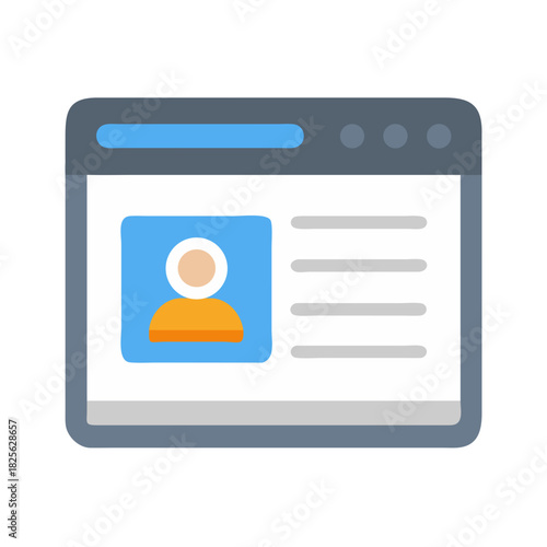 Profile page mockup with user icon and content layout