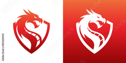 dragon shield logo mascot