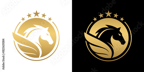 wing pegasus horse , mascorr pegasus logo vector, illustration.