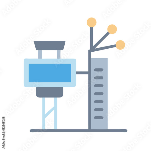 Minimalist control tower design over black background illustration image