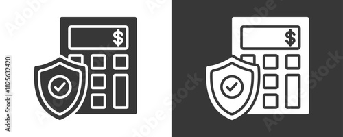 Insurance Icon Set Vector Collection Isolated In Black And White