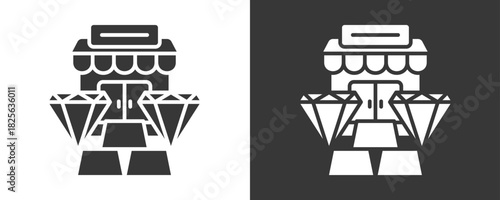 Assets Icon Set Vector Collection Isolated In Black And White