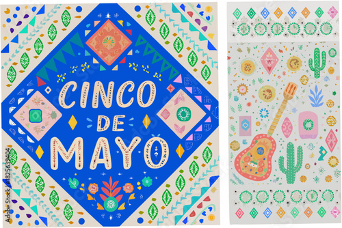 Vibrant cinco de mayo celebration illustration with festive elements and cultural motifs