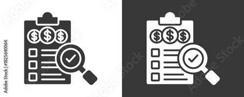 Auditing Icon Set Vector Collection Isolated In Black And White