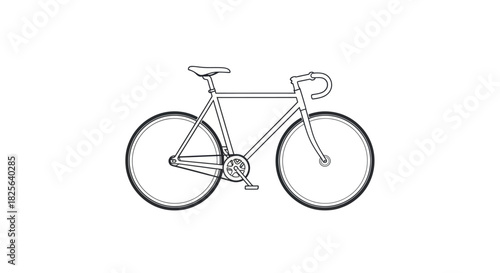 Simple Line Drawing of a Classic Road Bicycle.