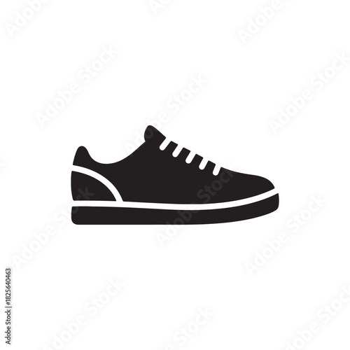 Shoe vector icon in black solid flat design icon isolated on white background
