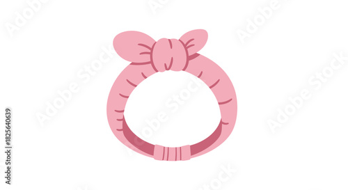 Pink Fabric Headband with Bow for Skincare Routine.
