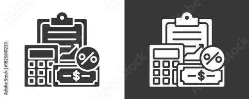 Accounting Icon Set Vector Collection Isolated In Black And White