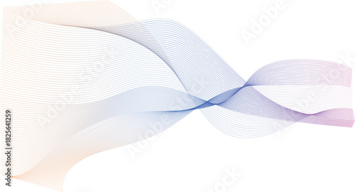 Modern Waveform Lines: Abstract Gradient Flow Vector