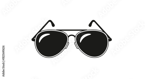 Classic Aviator Sunglasses with Black Lenses and Metal Frame.