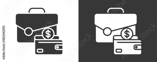 Business Icon Set Vector Collection Isolated In Black And White
