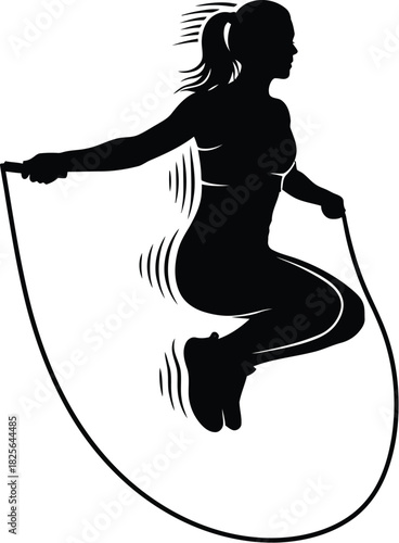 Silhouette of a person jumping rope for fitness