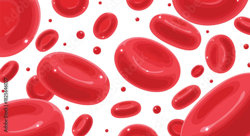 Red blood cells illustration: human erythrocytes in blood stream Vector, illustration