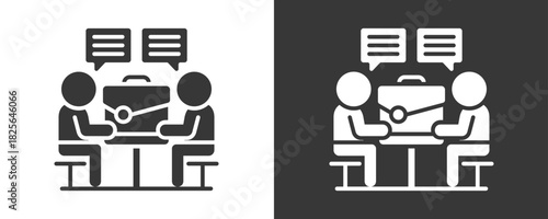 Consultation Icon Set Vector Collection Isolated In Black And White