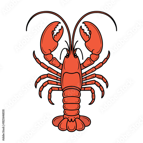 One continuous line illustration of an lobster, isolated on white background.