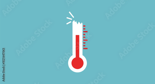 Overheating thermometer breaking point vector illustration Vector, illustration