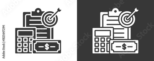 Target Icon Set Vector Collection Isolated In Black And White