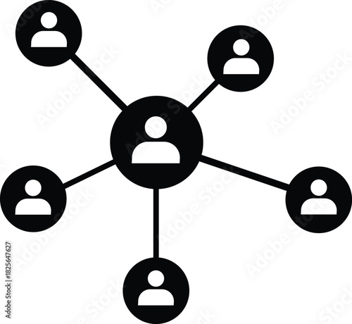 Social network connection with people icons