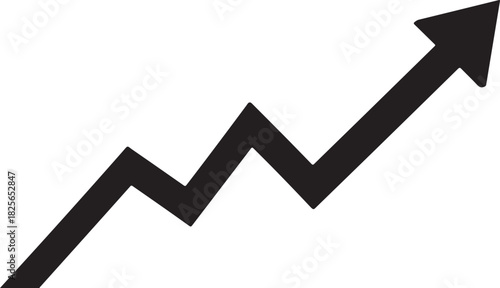 Black zigzag arrow pointing up