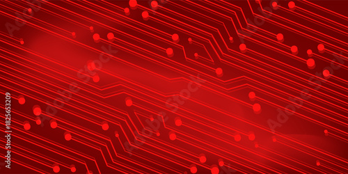 Red Circuit Board Technology Background