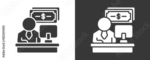 Financial Advisor Icon Set Vector Collection Isolated In Black And White