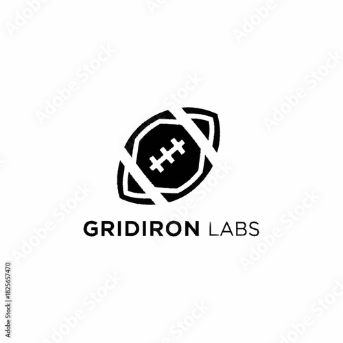 Gridiron Labs logo with a minimalist American football icon design.