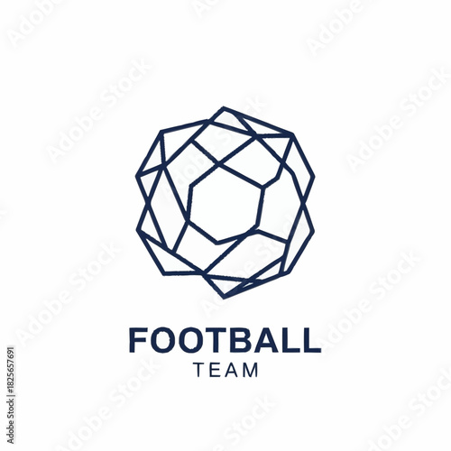 Abstract Geometric Football Team Logo Design.