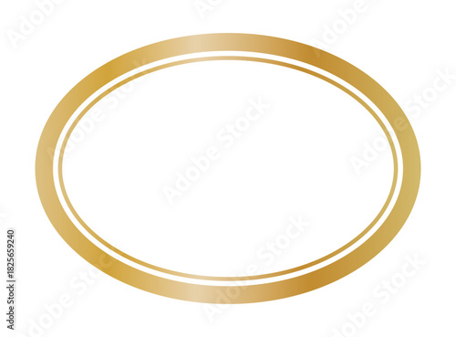 金色　フレーム　楕円　丸　ベクター