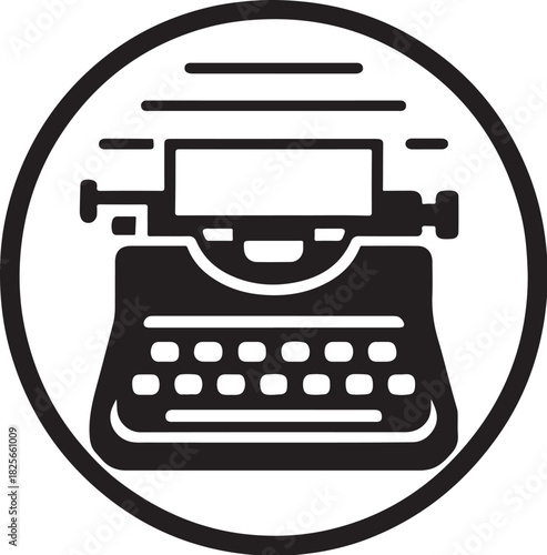 Analog Typist Society Retro Badge Vector.eps