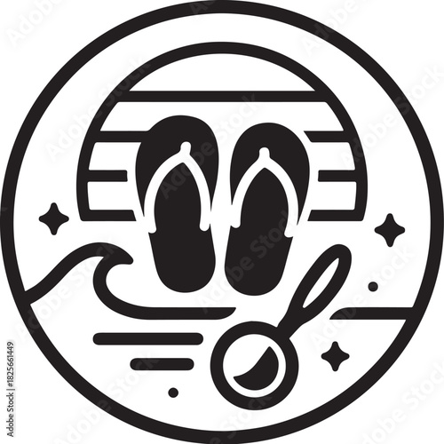 Retro Beach Wanderers Badge Vector.eps