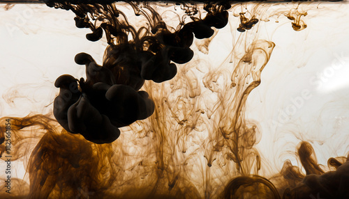 Abstract ink swirling in water creating a mesmerizing and dynamic composition.