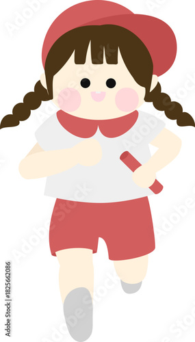 달리는 여자아이