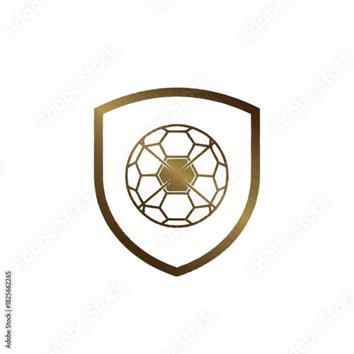 Golden Soccer Ball Emblem - A Symbol of Sportsmanship and Excellence.