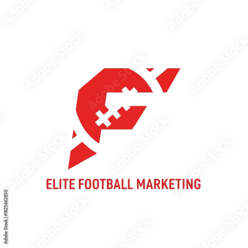 Red Football Marketing Logo with Stylized F Lettermark.