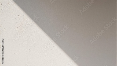 Sunlight casts a diagonal shadow on a textured wall